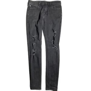 Hollister Super Skinny Jeans Black Men’s 30W 32L — Distressed, Advanced Stretch
